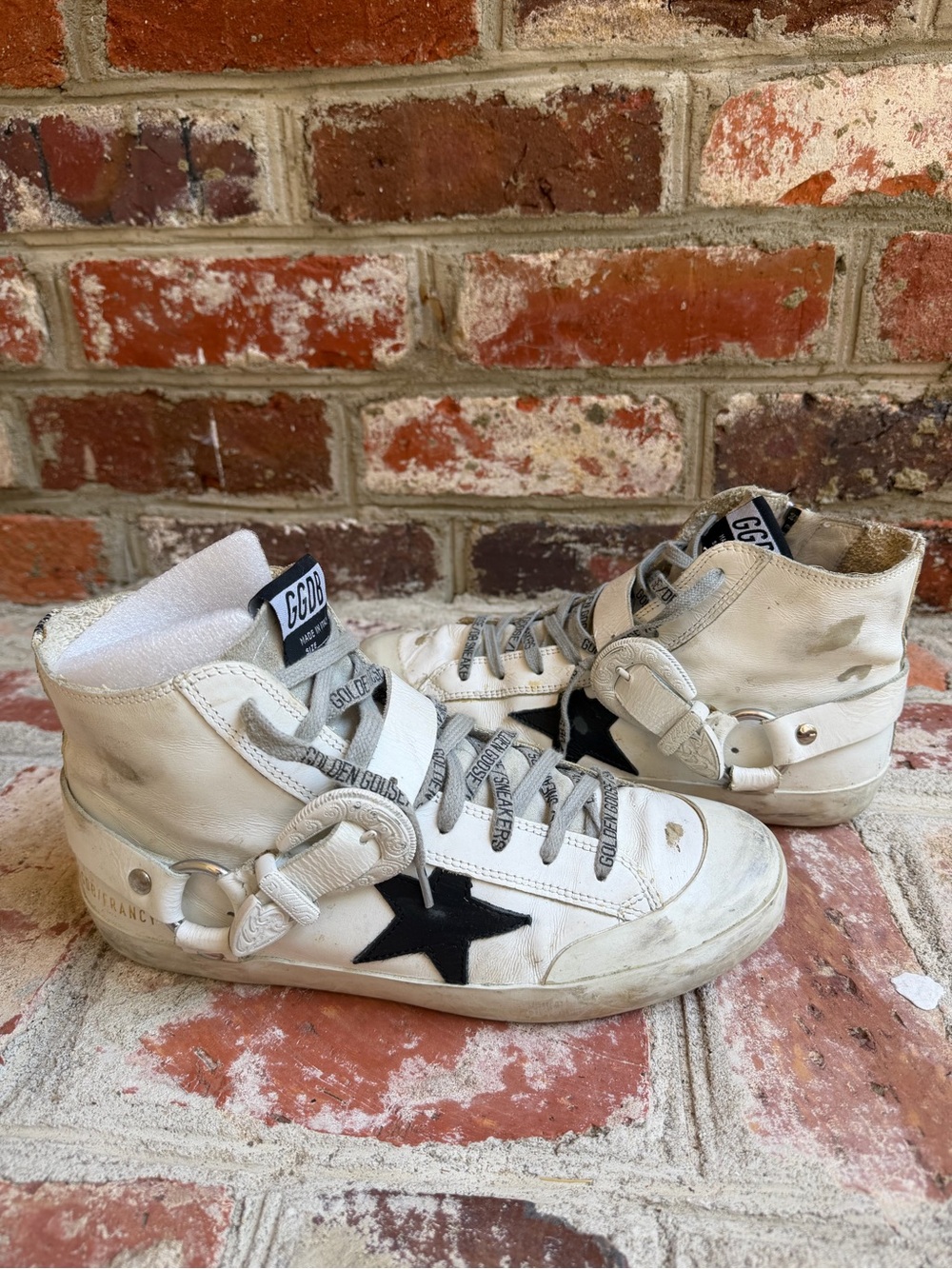 Golden Goose Francy Texas Buckle High Top Sneakers 39 - Picture 4 of 12